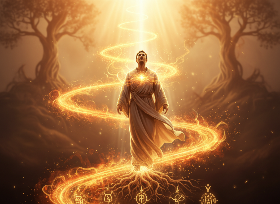 Symbolic artwork representing career growth